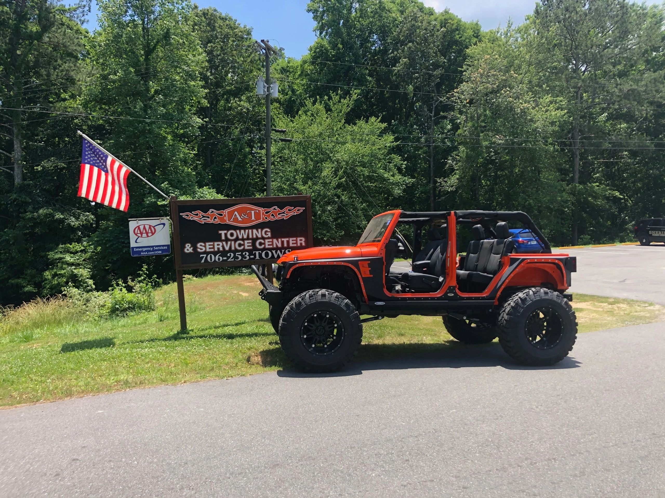 Custom Jeep build at the A&T shop